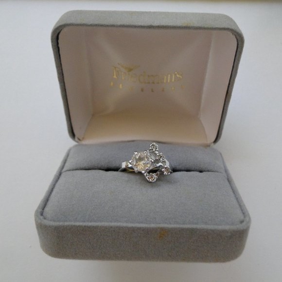 Fancy Cocktail CZ Ring Prong Set Size 6 - Picture 2 of 4